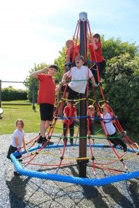 children on climbing frame