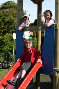 Children on a slide